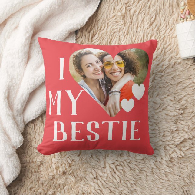 Galentines I Love My Bestie Personalised Photo Cushion (Blanket)