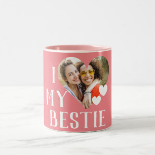 Galentines I Love My Bestie Personalized Photo Two-Tone Coffee Mug