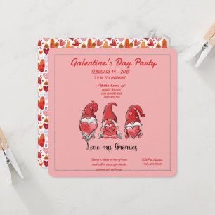 Galentine's Love My Gnomies Party Invitation