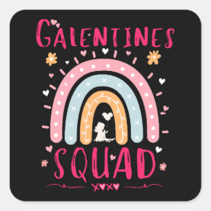 Galentines Squad for girls Gang Funny valentine's  Square Sticker