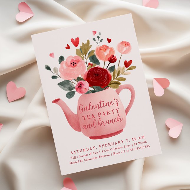 Galentine's Tea Party & Brunch Valentine's Invitation (Creator Uploaded)