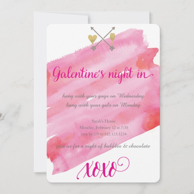 Galentine's Watercolor Invitation (Front)