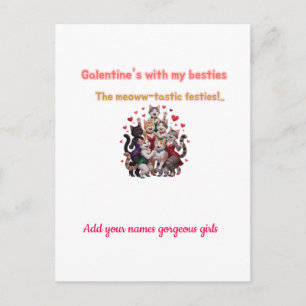 Galentine's with my besties holiday postcard