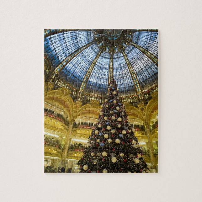 Galeries La Fayette at Christmas, Paris, France Jigsaw Puzzle (Vertical)
