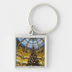 Galeries La Fayette at Christmas, Paris, France Key Ring