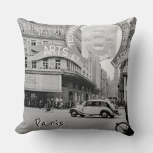 Galeries Lafayette Paris Haussmann 1940 Photograph Cushion