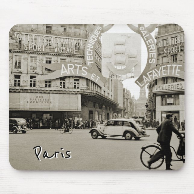 Galeries Lafayette Paris Haussmann 1940 Photograph Mouse Mat (Front)