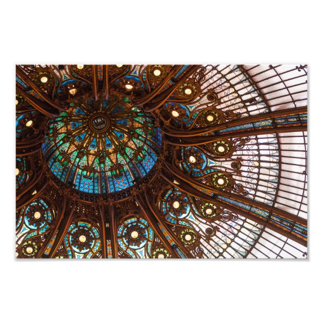 Galeries Lafayette Stained Glass Photo Print (Front)