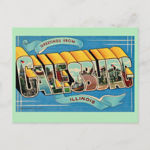 Galesburg Illinois Greetings Postcard