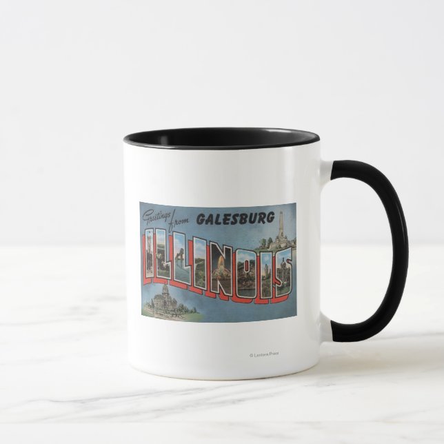 Galesburg, Illinois - Large Letter Scenes Mug (Right)