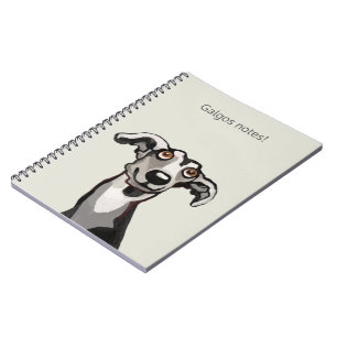 Galgo drawing black and white and grey notebook