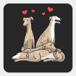 Galgo Español Dog Spanish Sighthound Square Sticker