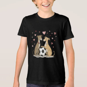 Galgos with soccer ball for Valentine's Day Tri-Blend Shirt