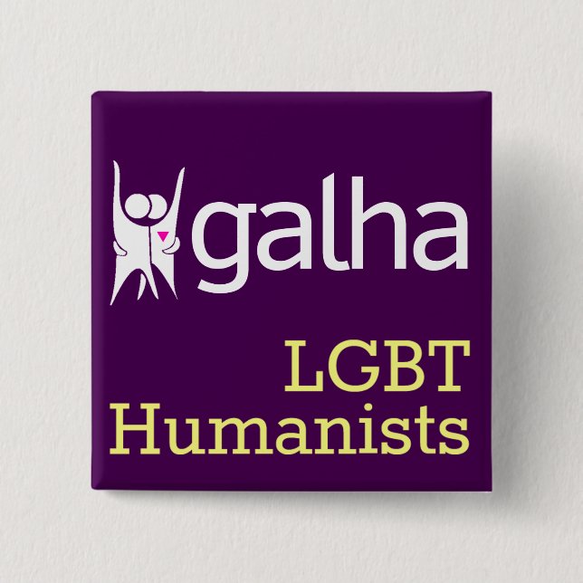 Galha LGBT Humanists square badge (Front)