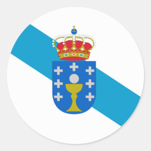 Galicia flag classic round sticker