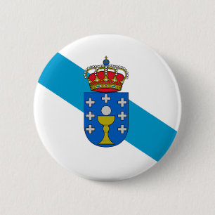 Galicia (Spain) Flag 6 Cm Round Badge