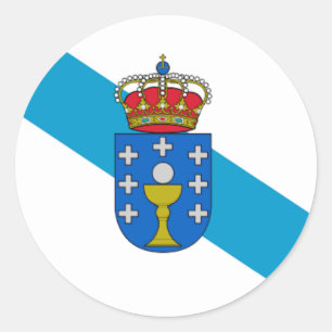 Galicia (Spain) Flag Classic Round Sticker