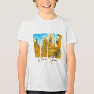 Galicia Spain Travelling Trip Brushstroke Meet Me Tri-Blend Shirt