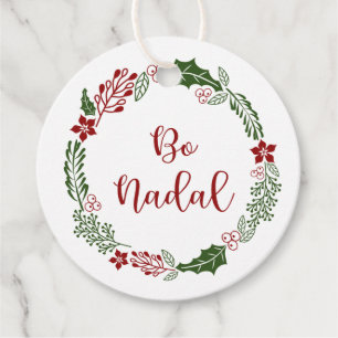 Galician Merry Christmas, Bo Nadal, Custom Favour Tags
