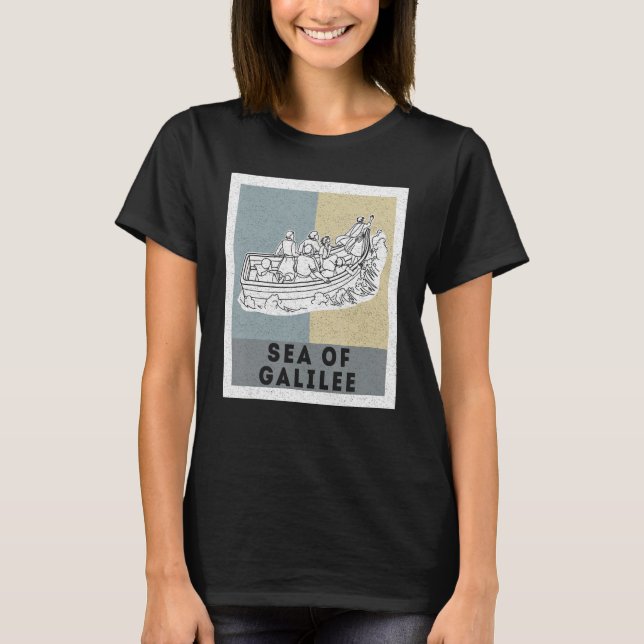 Galilee seas storms religious Christians Christian T-Shirt (Front)