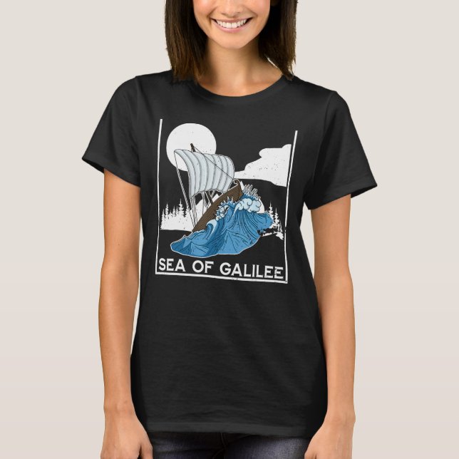 Galilee seas storms religious Christians Christian T-Shirt (Front)