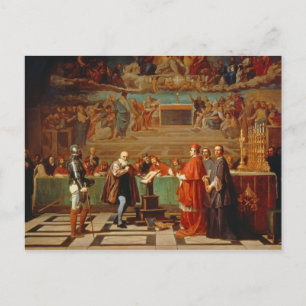 Galileo Galilei (1564-1642) before members of the Postcard