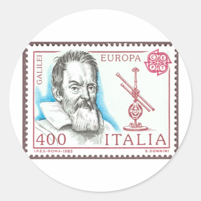 Galileo Galilei Buttons and Magnets Classic Round Sticker (Front)