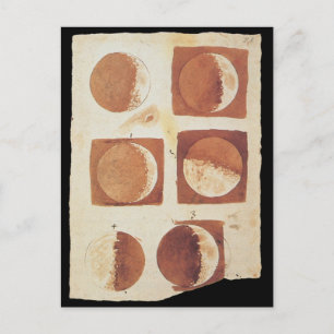 Galileo moon phases 1616 postcard