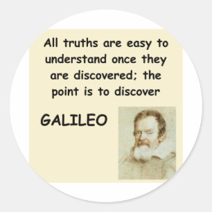 galileo quote classic round sticker