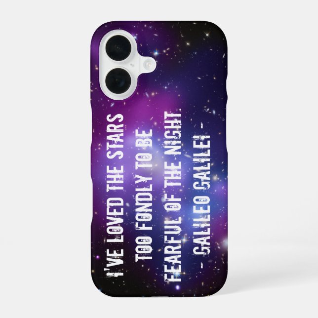 Galileo Quote Galaxy Cluster iPhone 16 Case (Back)