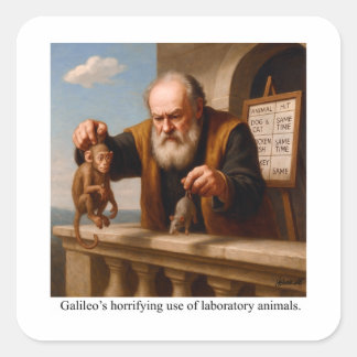 Galileo’s horrifying use of laboratory animals. square sticker