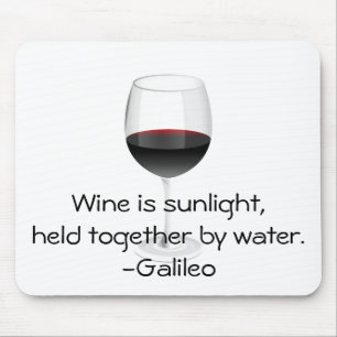 Galileo Wine Quote Mouse Mat
