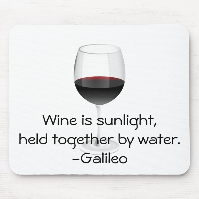Galileo Wine Quote Mouse Mat (Front)