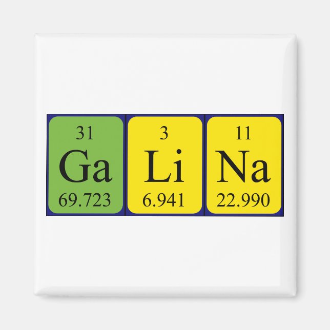 Galina periodic table name magnet (Front)