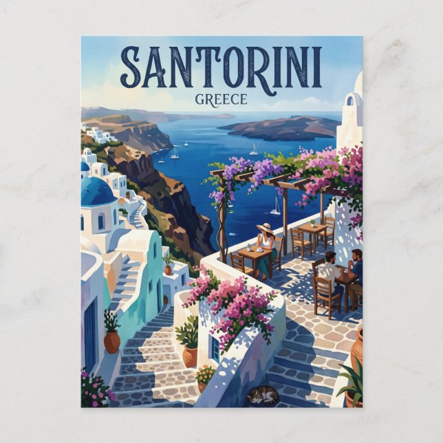 Galini Café, Oia Greece Postcard (Front)