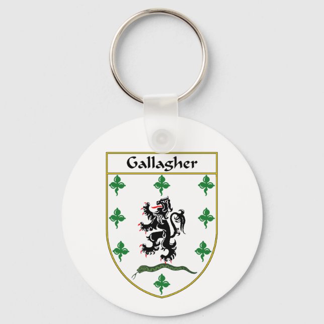 Gallagher Coat of Arms/Family Crest Key Ring (Front)