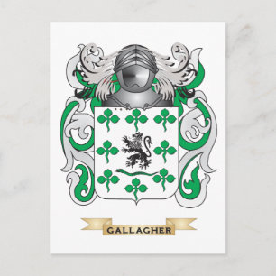Gallagher Coat of Arms (Family Crest) Postcard