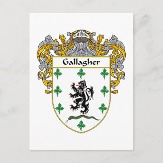 Gallagher Coat of Arms (Mantled) Postcard