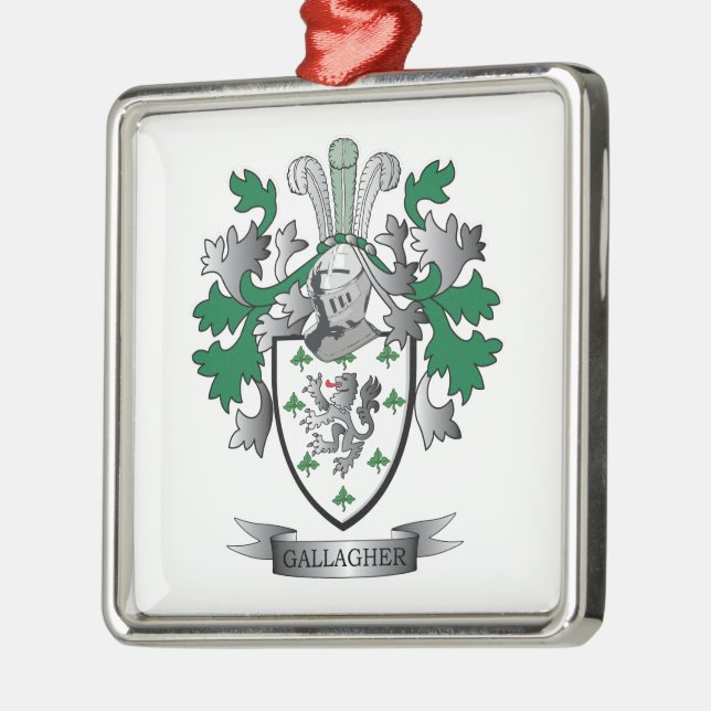 Gallagher Coat of Arms Metal Tree Decoration (Left)