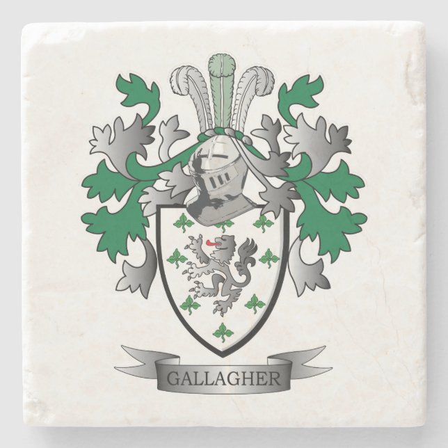 Gallagher Coat of Arms Stone Coaster (Front)