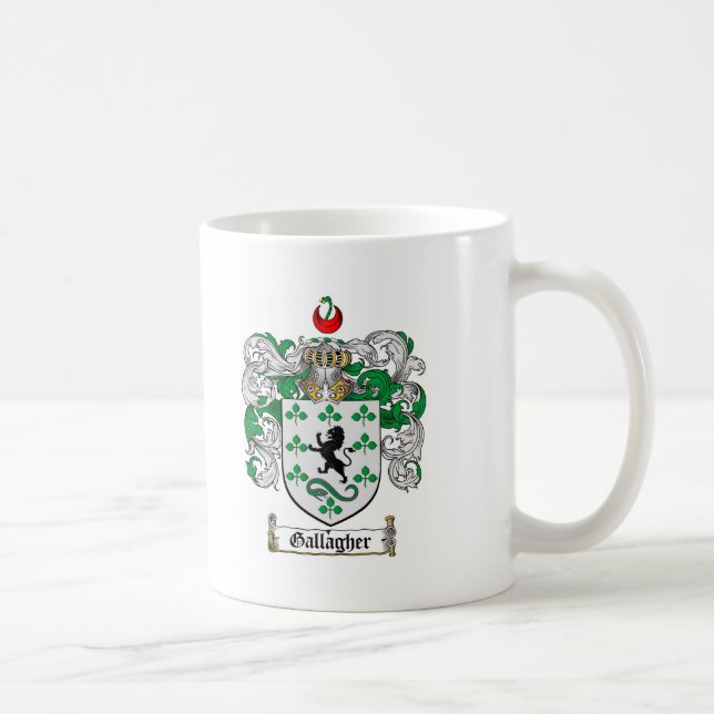 GALLAGHER FAMILY CREST -  GALLAGHER COAT OF ARMS COFFEE MUG (Right)
