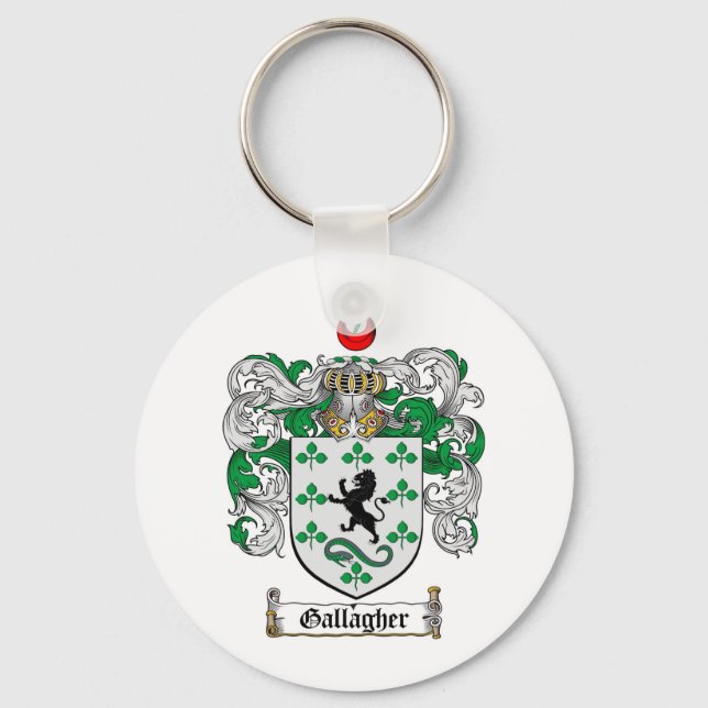 GALLAGHER FAMILY CREST -  GALLAGHER COAT OF ARMS KEY RING (Front)
