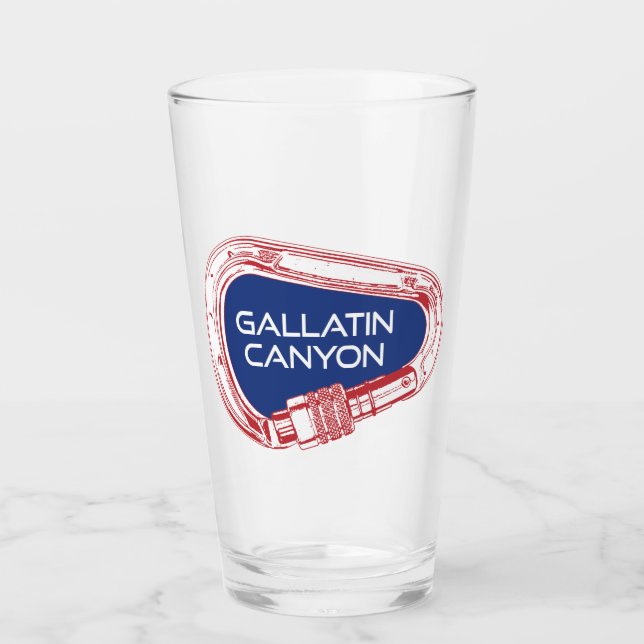 Gallatin Canyon Montana Rock Climbing Carabiner Glass (Front)
