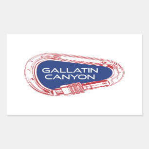 Gallatin Canyon Montana Rock Climbing Carabiner Rectangular Sticker