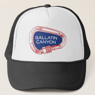 Gallatin Canyon Montana Rock Climbing Carabiner Trucker Hat