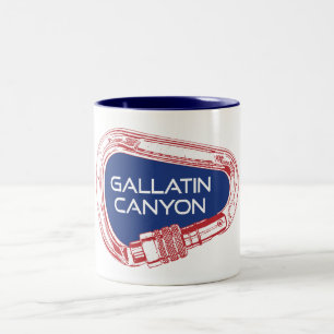 Gallatin Canyon Montana Rock Climbing Carabiner Two-Tone Coffee Mug