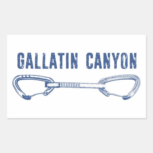 Gallatin Canyon Montana Rock Climbing Quickdraw Rectangular Sticker (Front)