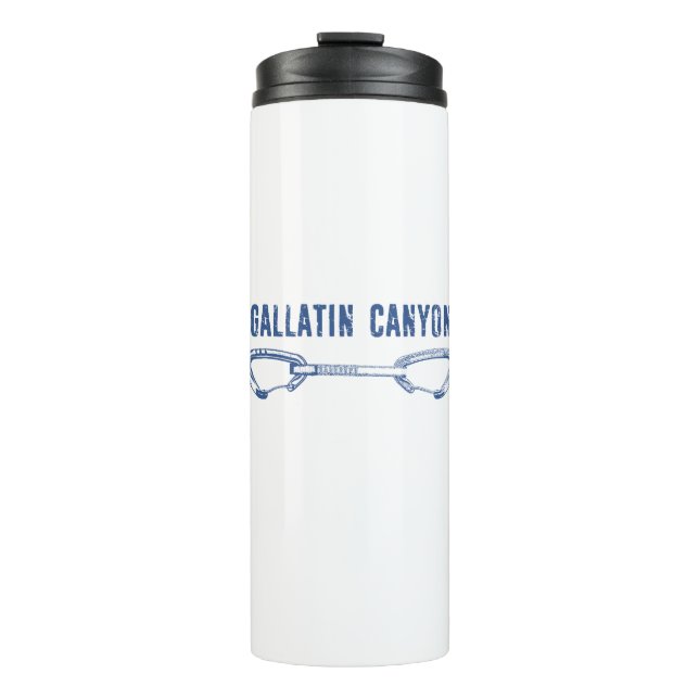 Gallatin Canyon Montana Rock Climbing Quickdraw Thermal Tumbler (Front)