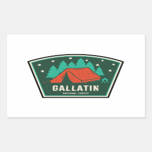 Gallatin National Forest Camping Rectangular Sticker