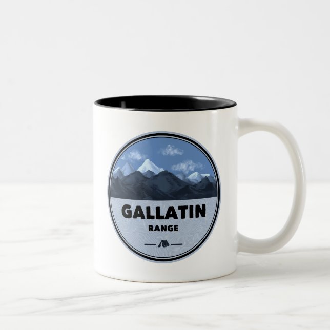 Gallatin Range Montana Wyoming Camping Two-Tone Coffee Mug (Right)